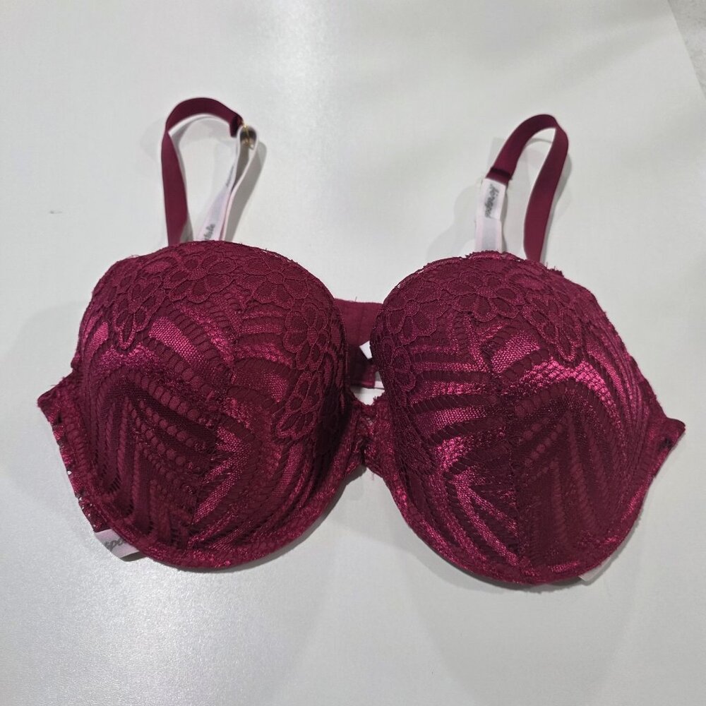 Aeropostale Lace‎ Bra Wine Color 36DD Sexy Feminine
